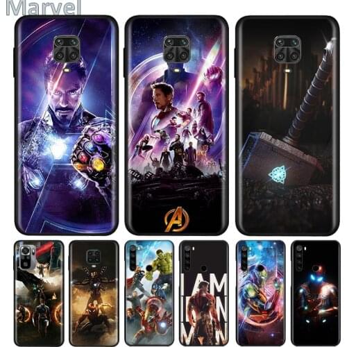 Silicone Cover Iron Man Marvel Avengers For Xiaomi Redmi Note 10 10S 9 9S Pro Max 9T 8T 8 7 6 5 Pro 5A 4X 4 Phone Case