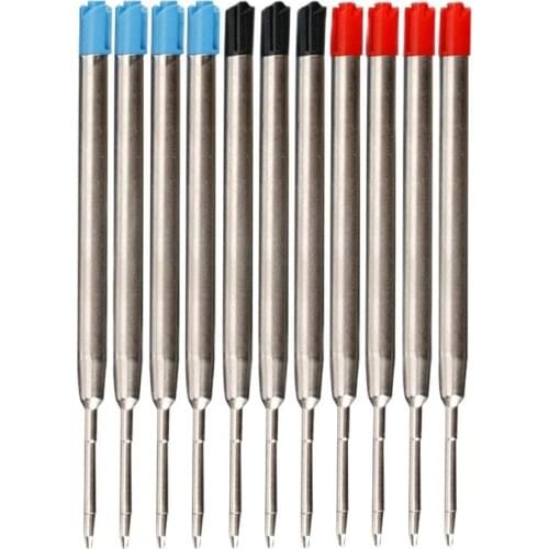 10 pcs/lot Meta Pen Refill School Office Blue Ballpoint Pen Refill Smooth Fine 0.5mm Medium For Elegant Stationery Gift Supplies