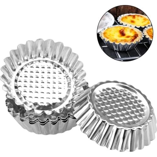 Egg Tarts Tray Baking Pastry Tools Different Size Kitchen Accessories 5pcs/set Cookie Pudding Mould Aluminum Cupcake Liner