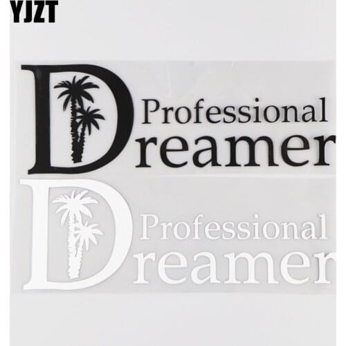 YJZT 21X7.1CM Professional Dreamer Creative Cartoon Pattern Vinyl Car Sticker Decal Black/Silver 4C-0015