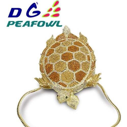 Gold Crystal Tortoise Women Evening Clutches Bags Diamond Shape Ladies Evening Clutches Day Bag Female Wedding Clutch Purses