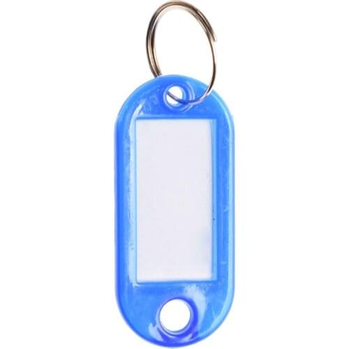 OPPOHERE 10PCS Coloured Plastic Key Fobs Label Split Ring Luggage ID Tags Labels Key rings with Name Cards For Many Uses