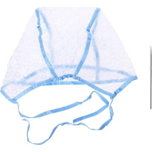 2pcs/set Hair Dyeing Cap + Hook Brush Coloring Highlighting Frosting Tipping Cover Protector Pro Hair Salon Care Styling Tools