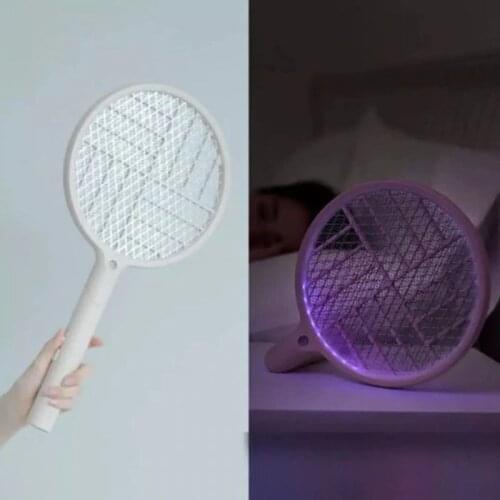 2 in 1 Foldable Electric Fly Swatter 1200mAh – Rechargeable Bug Zapper Tennis Racket with Safe to Touch Mesh Net