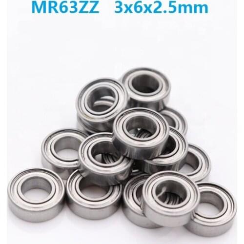 50pcs/100pcs/500pcs MR63ZZ MR63 ZZ Z Miniature Deep Groove Ball Bearing 3x6x2.5mm double shielded MR63Z 3*6*2.5mm 673ZZ 673Z