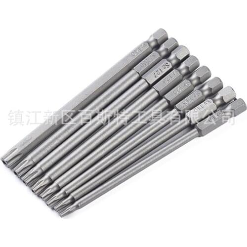 8pcs T8/T10/T15/T20/T25/T27/T30/T40 150mm/100mm Length Torx Screwdriver Bit S2 Steel Magnetic Electric Screw Driver Set