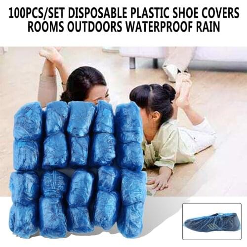 Hot 100pcs Anti Slip Waterproof Boot Covers Disposable Shoe Covers Overshoes Safety Protection from Home/Hotel/Rainy Season