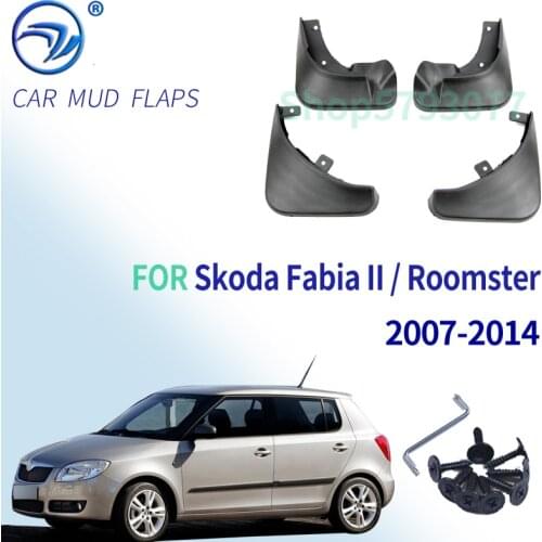 Set Molded Car Mud Flaps For Skoda Fabia 2 5J Mk2 2007-2014 Mudflaps Splash Guards Mud Flap Mudguards Fender Front Rear Styling