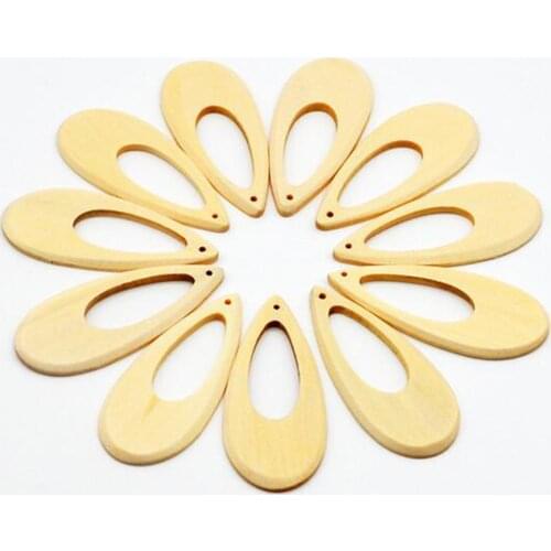 20 Pieces Plain Natural Wood Drop Charms 27x62mm Pendants Beads Fits Earrings DIY Jewelry Making