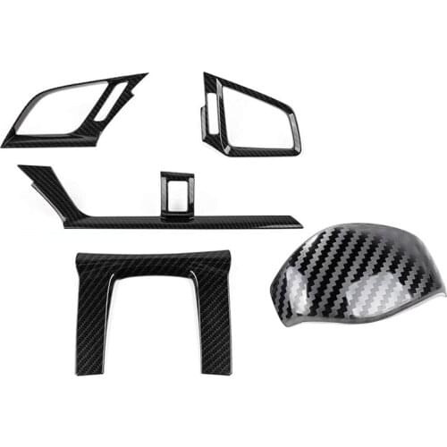 1 Set Abs Carbon Fiber Style Center Consoles Air Vent Wind Outlet Trims & 1Pcs Gear Shift Knob Protector Cover Sticker