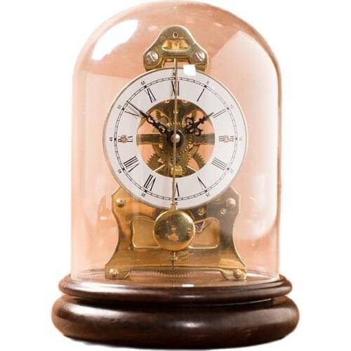 Nordic Mechanical Antique Table Clock Metal Gear Gold Fine Copper Time Telling Seat Desk Clock Manual Manipulator Gift Ideas