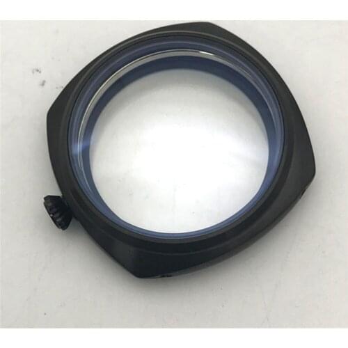 For ETA6497 6498 Movement P47-9 Watch Case 47mm Black 316L Brushed Stainless Steel Watch Shell Kit