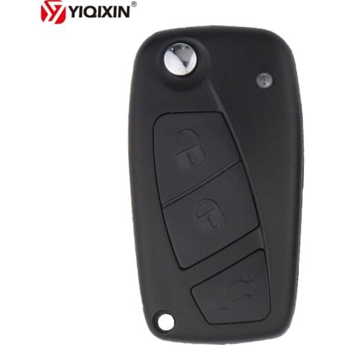 YIQIXIN Fit For Fiat 500 Punto Ducato Stilo Panda EVO Bravo Doblo Iveco Qubo Idea Remote Car Key Shell Case Black Flip Key Blade