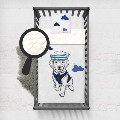 Kids Minky Blanket Super Soft and Warm Blankets Children for Couch and Bed White Sailor Dog Hat Model 1378