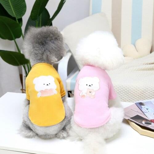 Fleece Dog Sweater Dog Winter Clothes Soft and Warm Coat Puppy Dog Cartoon Bear Printed Pet Outfit for Small Medium Large Dog