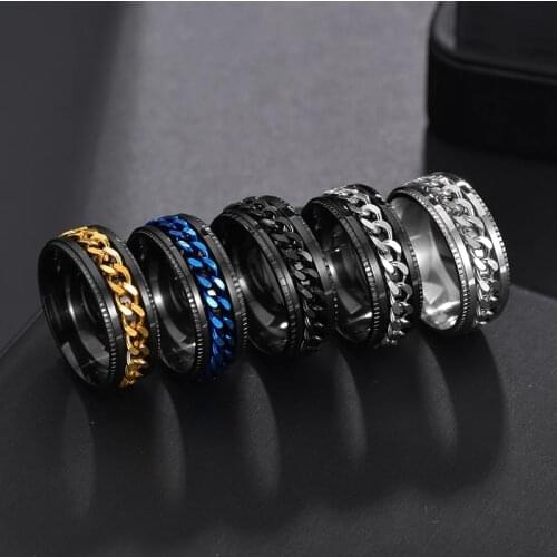 GEMKNIGHT Gold Rings For Men