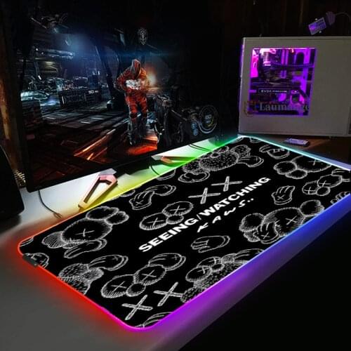 Mouse Mat Rgb KAW-S Gaming Hot Pad Computer Pc Keyboard Pads Carpet Cabinet Desk Led Mause Mats Backlit Gamer Mousepad