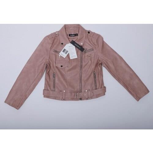 THEME 21 Women New Fashion Pu Leather Jacket Zipper Motorcycle Coat Short Faux Leather Biker Jacket Soft Casual Jacket Female