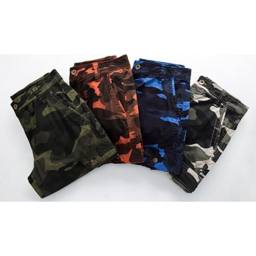 Mens Camouflage Large Size Loose Casual Multi-Pocket Tooling Comfortable Shorts For Outdoor Travel d88