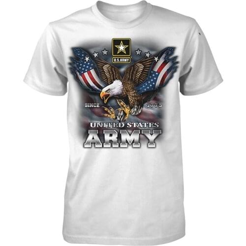 2019 New Fashion T Shirt Men Cotton US Army, Since 1772, Eagle with American Flag Wings Mens T-shirt