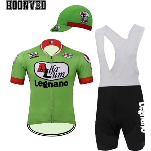 The 2019 New Team racing Man green Legnano Retro Mtb cycling suit Short sleeves Bib Shorts 9D Gel Pad maillot ciclismo Montar
