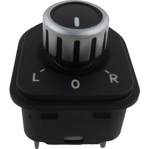 Black Chrome Mirror Adjust Knob Switch Fit J*etta MK5 G*olf MK5 MK6 Rabbit Eos Passat B6 3C Tiguan 1K0 959 565 5ND959565B
