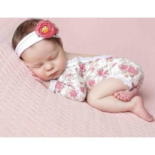 Newborn Baby Girl Clothes Lace Floral Romper Backless Bodysuit Photo Prop Outfit Baby Clothes For Newbies Boy Photographic Props