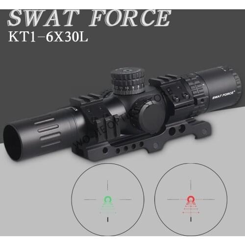 SWAT FORCE 1-6X24 IR Long Eye Relief Hunting Riflescope Tactical optical sight Illuminated R&G Rifle Scope fit 30-06 308 AR15