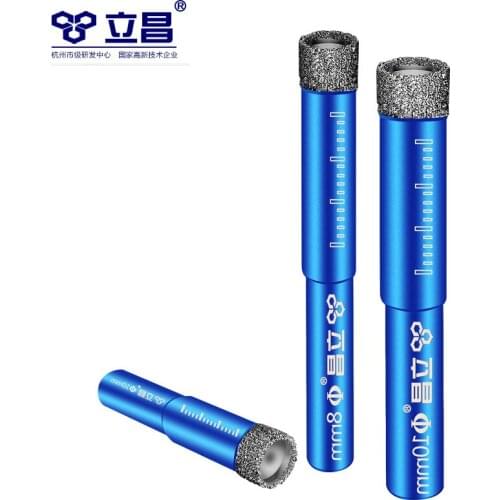 LICHANG 1-10pcs Dry Hole Saw Drill Bits Shank Tool Porcelain Cutter Brazing Durable Diamond Craft Dry Drilling Tile Glass Marble