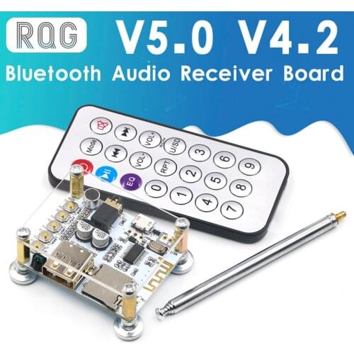 V5.0 V4.2 Bluetooth Audio Receiver board with USB TF card Slot decoding playback preamp output 5V Wireless Stereo Music Module
