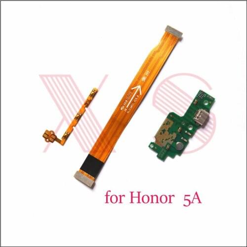 Power on/off volume switch side main mother board USB charging charger board connector flex cable For Huawei Honor 5A
