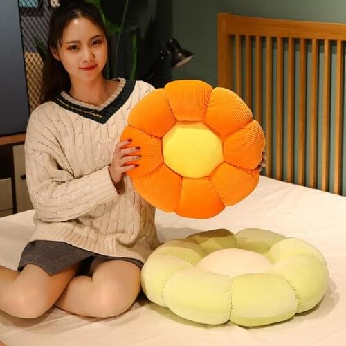Plush flower mat stuffed lifelike flower shape baby kids home playmat stuffed soft plant flower throw pillow cushion home decor