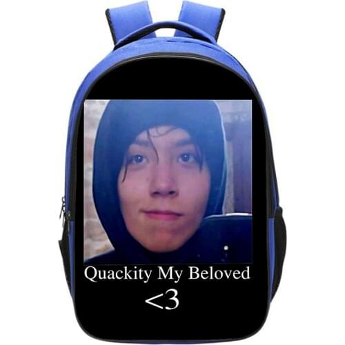 Quackity Backpack Children Backpack Boy Girl Bag Back To School Bookbag My Beloved Duck 16.5 Inch Teenager School Bags Mochila