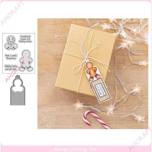 Gingerbread Man Stamp and Metal Cutting Dies for DIY Scrapbooking Photo Album Decorative Embossing Paper Card Crafts Die 2021