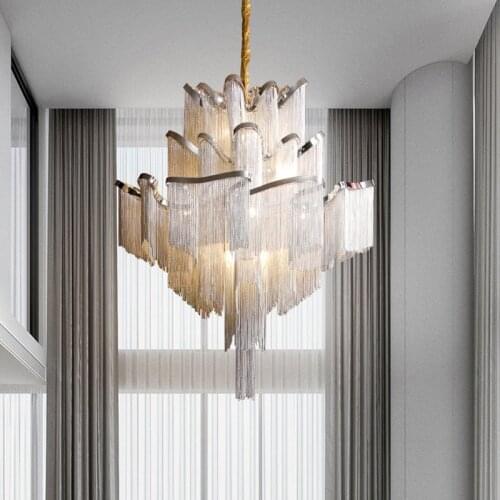 Modern led chandelier chrome hanging lamp living room indoor lighting for home non crystal chandeliers luxury art deco люстра