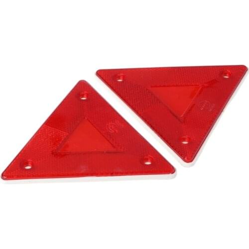 2 Pcs Triangular Warning Reflector Alerts Safety Plate Rear Light Trailer Fire Truck Car
