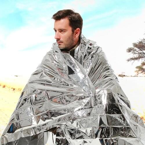Camping Emergency Blanket Sleeping Bag Outdoor Survival Gear Foil Sun Protection for Family Outdoor Camping Supply