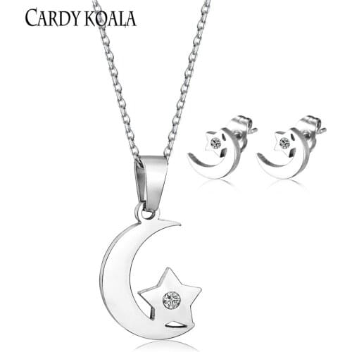 Japan and South Korea simple wild stainless steel Xingyue suit combination clavicle chain female