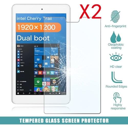 2Pcs Tablet Tempered Glass Screen Protector Cover for Cube IWork 8 Air Full Coverage Anti-Fingerprint HD Tempered Film