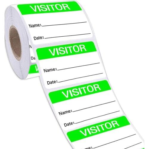 Green Visitor Fluorescent Name Identification Labels Stickers Name Tag Stickers For At Exhibition School Museum Business Custom