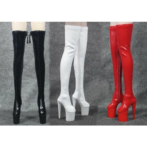 1/6 Scale High Zipper Female Boots Model for 12" Body