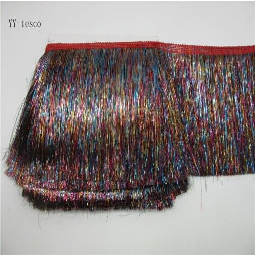 10 Meters/lot 20cm Wide color Lace Fringe Trim Tassel Fringe Trimming For DIY Latin Dress Stage Clothes Accessories Lace Ribbon