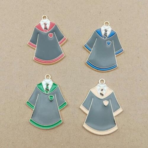 10pcs 25*32MM Fashion handmade enamel School uniform charms pendant Jewelry Accessories Retro Handmade Diy Earrings Material