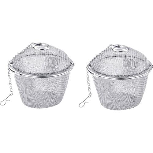 2PCS Stainless Steel Tea Strainer Infuser Filter Mesh Tea Ball Seasoning Herb Spices Ball Strainer Kitchen Accessories