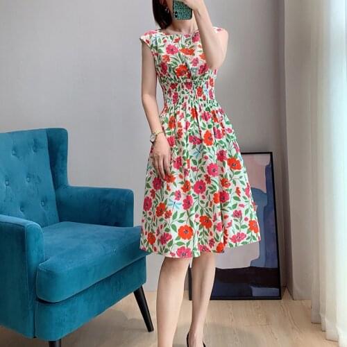 21 New Spring Summer Collections Floral Print Comfortable Cotton Dress US 2-8