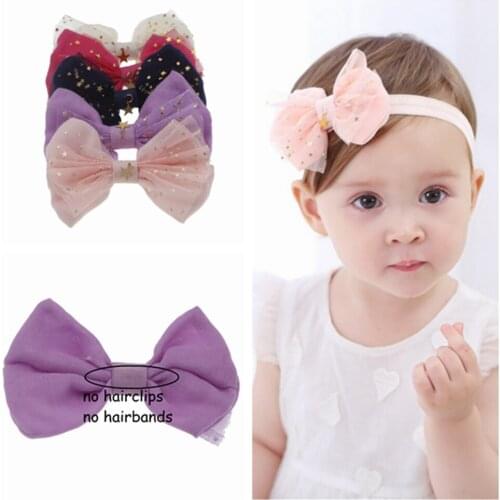 5PCS/LOT 10cm DIY fabric bow Accessories Korean baby boutique without headband No clips Christmas Wedding girls Hair headwear