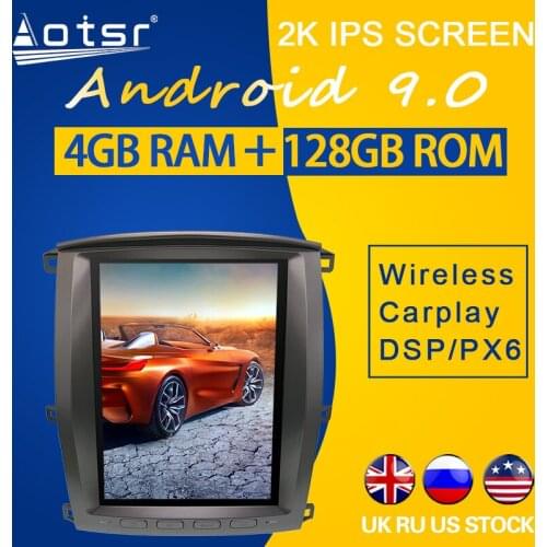 128GB ROM For TOYOTA Land Cruiser LC100 2002+ For Lexus LX470 2002- 2007 Android 9.0 Tesla Style PX6 Carplay Car GPS Navigation