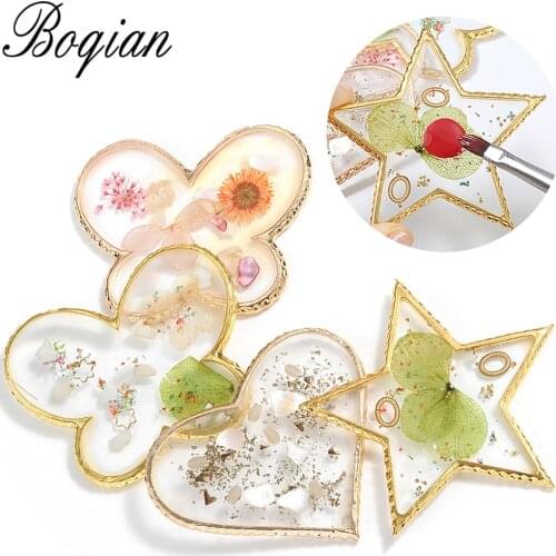 BQAN 1 PcsButterfly heart-shaped Palette False Nail Tips Drawing Nail Color Palette for Nail Color Mixing Display Manicure Polis