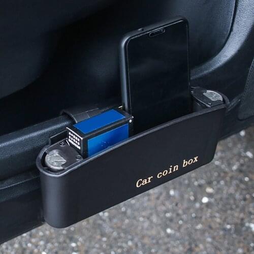 Black Car Coin Box Organizer Box Mobile Phone Trash Can Glasses Frame Interior Debris Storage Car Door Side Hanging Trash Can