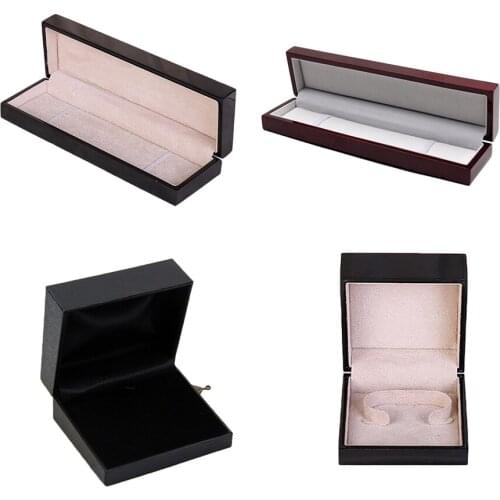 Wooden Jewelry Display Case with Top Lid Wristwatch Storage Holder Gift Box Display